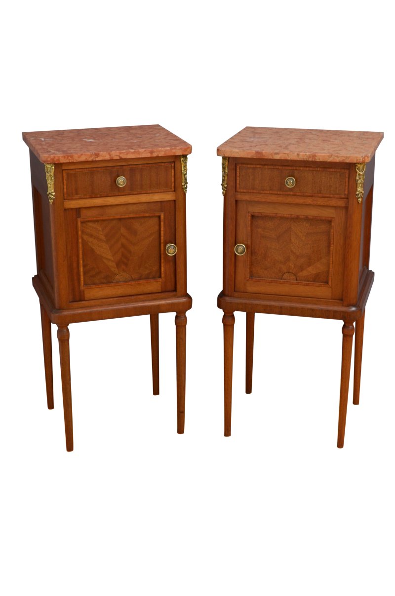 Antique Pair Of Bedside Cabinets Or Lamp Stands
